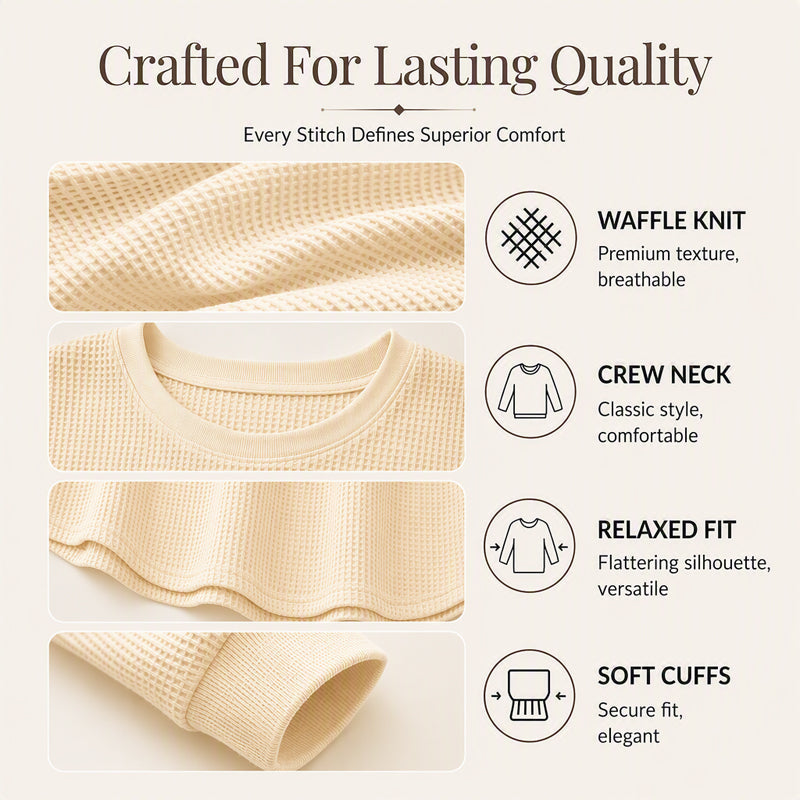 Waffelstruktur-Sweatshirt – Lockere Passform & Klassischer Stil für jeden Casual-Look
