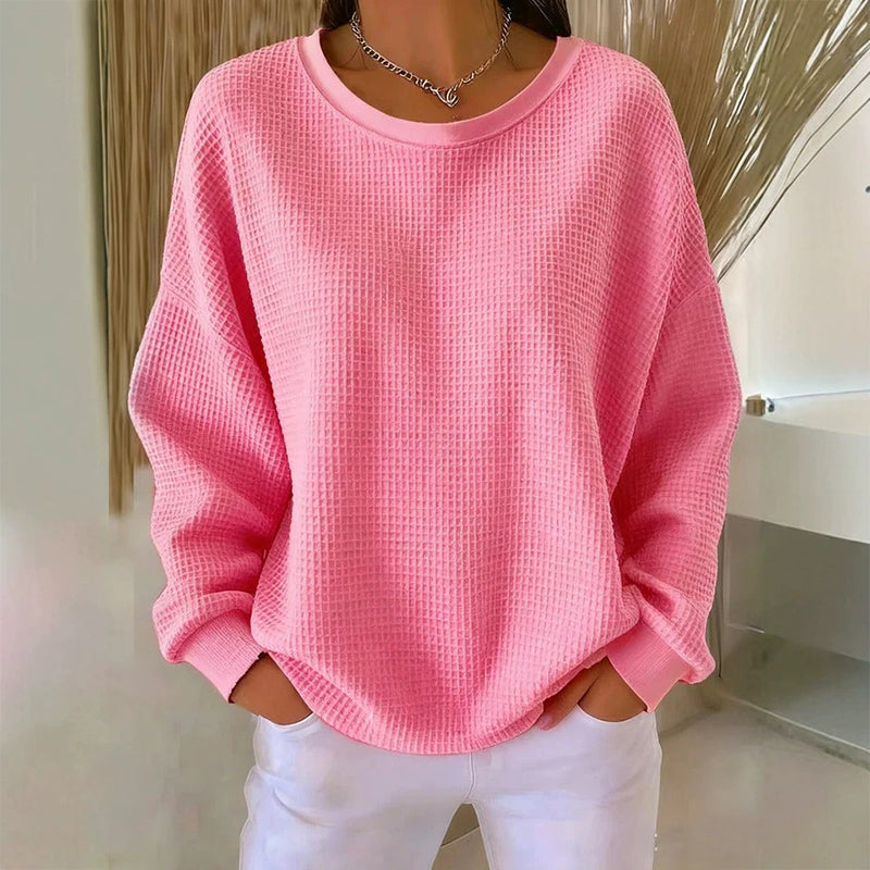 Waffelstruktur-Sweatshirt – Lockere Passform & Klassischer Stil für jeden Casual-Look
