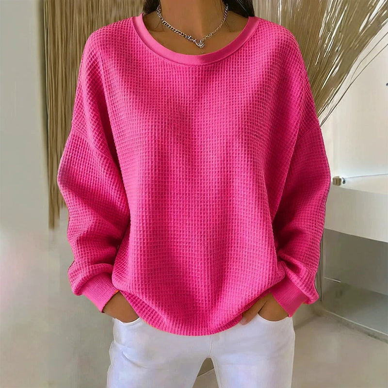 Waffelstruktur-Sweatshirt – Lockere Passform & Klassischer Stil für jeden Casual-Look