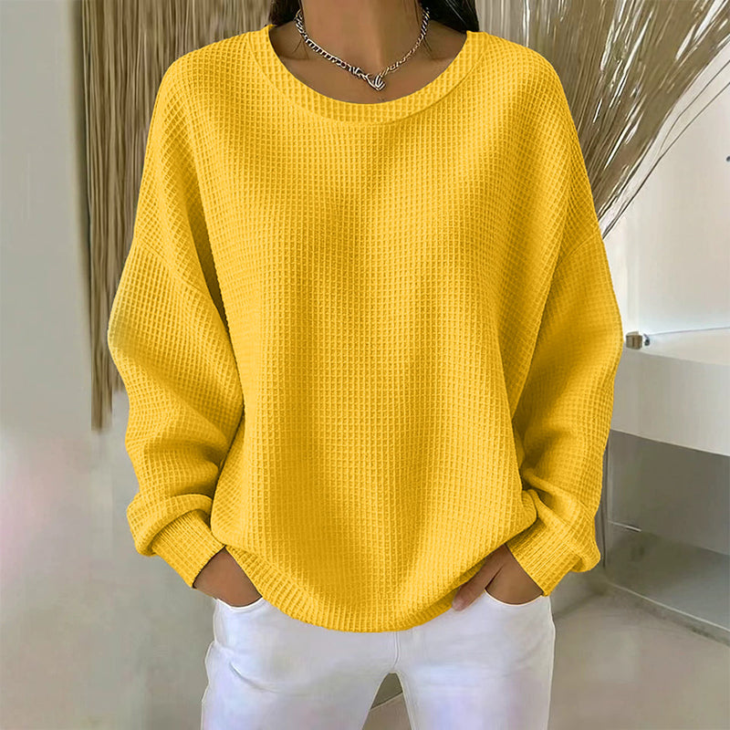 Waffelstruktur-Sweatshirt – Lockere Passform & Klassischer Stil für jeden Casual-Look
