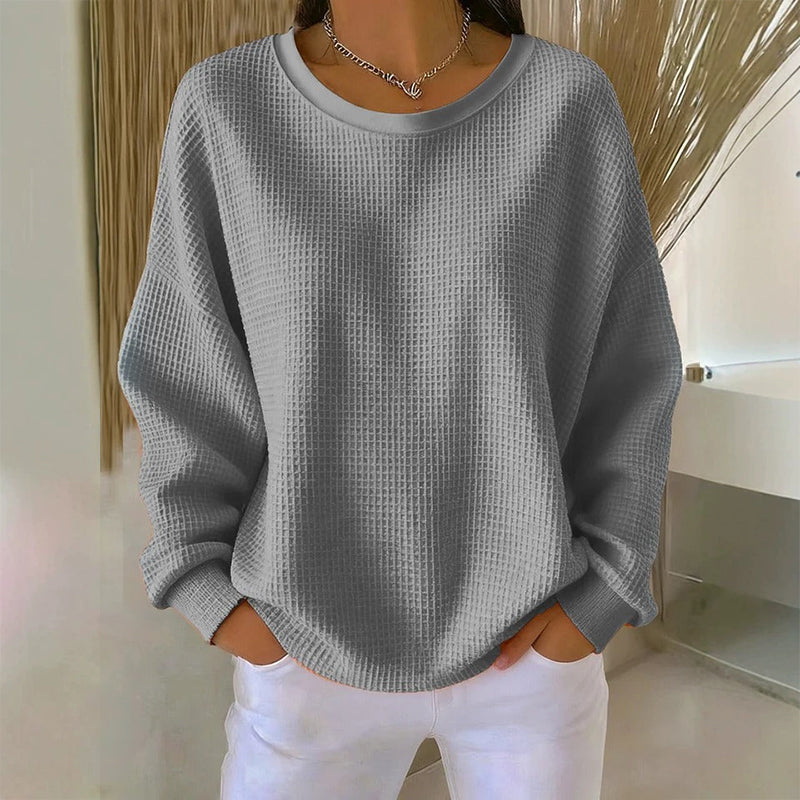 Waffelstruktur-Sweatshirt – Lockere Passform & Klassischer Stil für jeden Casual-Look