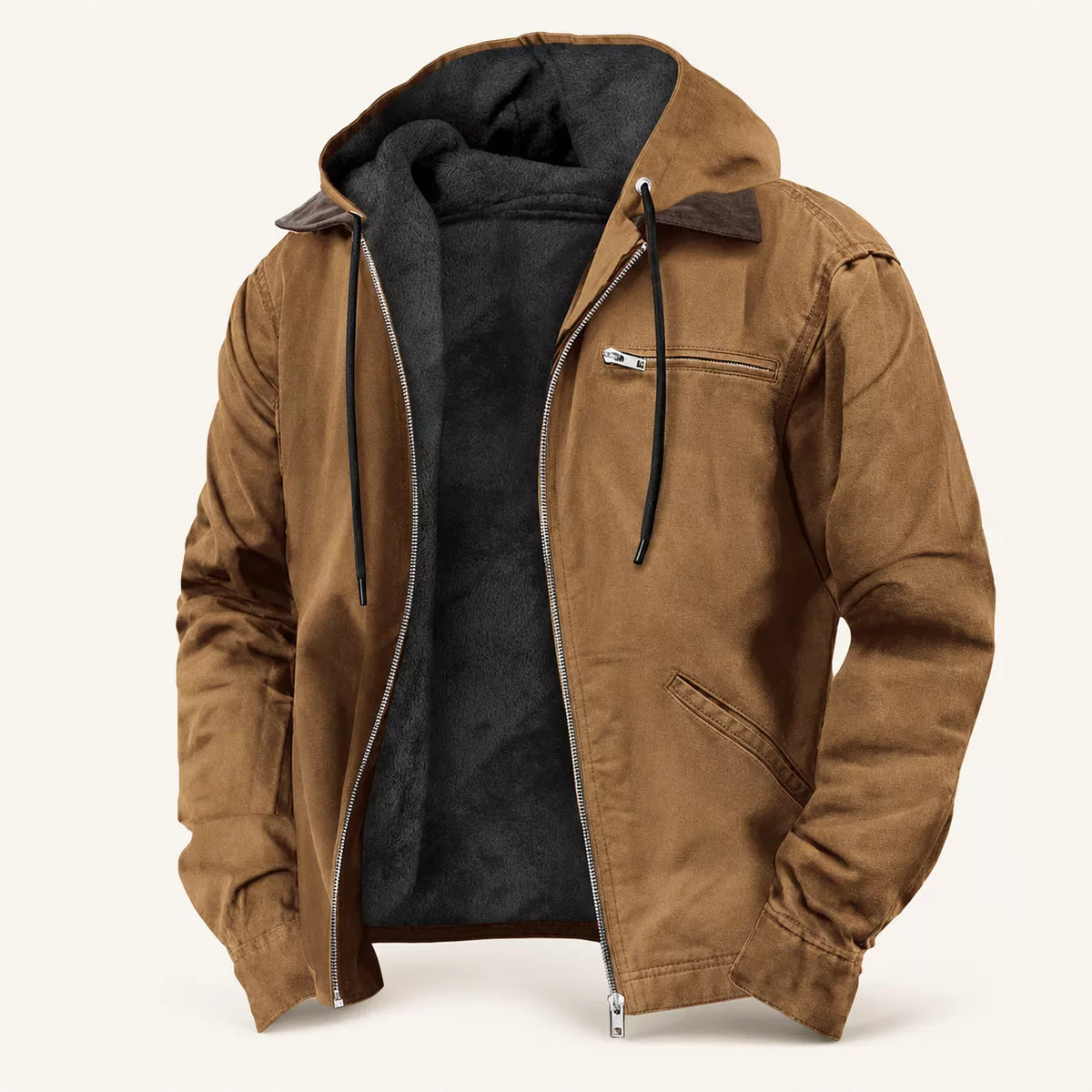 Arbeitsjacke mit Kapuze und Plüschfutter für Herren
