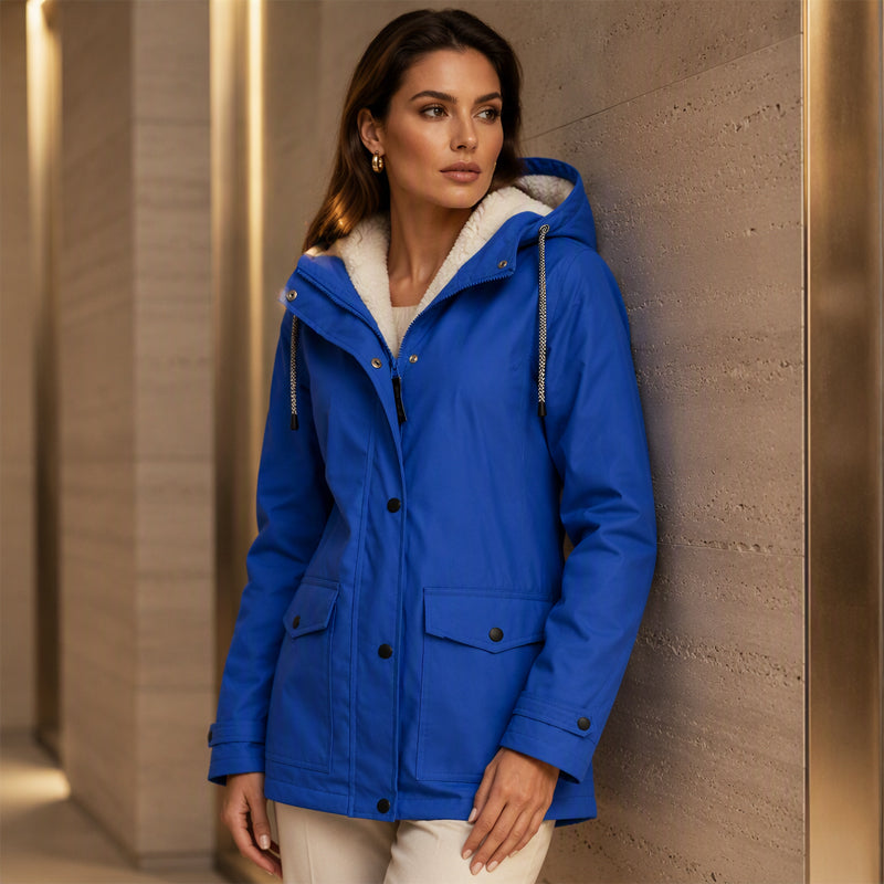 Winddichte Jacke mit weichem Fleecefutter und Kapuze – für alle Wetterlagen