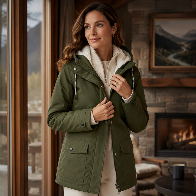 Winddichte Jacke mit weichem Fleecefutter und Kapuze – für alle Wetterlagen