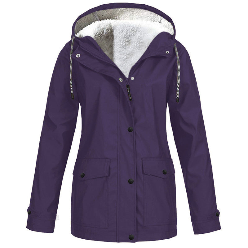 Winddichte Jacke mit weichem Fleecefutter und Kapuze – für alle Wetterlagen