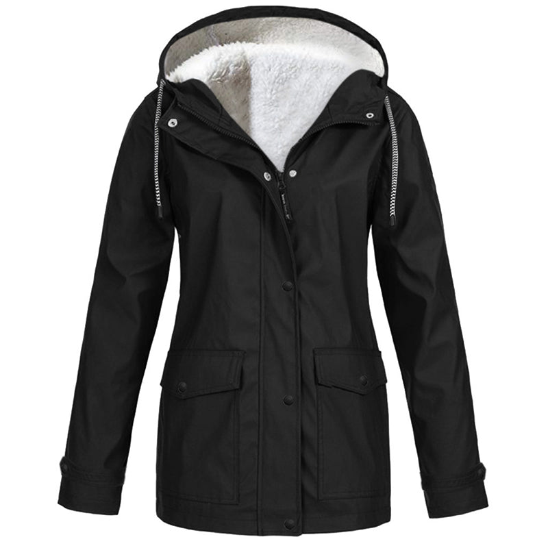 Winddichte Jacke mit weichem Fleecefutter und Kapuze – für alle Wetterlagen