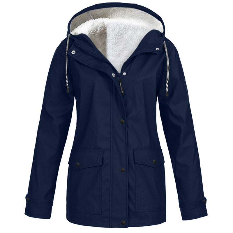 Winddichte Jacke mit weichem Fleecefutter und Kapuze – für alle Wetterlagen