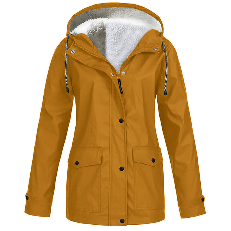 Winddichte Jacke mit weichem Fleecefutter und Kapuze – für alle Wetterlagen