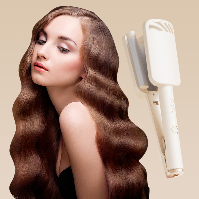 32 mm Wellenlockenstab – große federnde Locken, 4 einstellbare Temperaturstufen und negative Ionen-Behandlung – Salon-Styling zu Hause