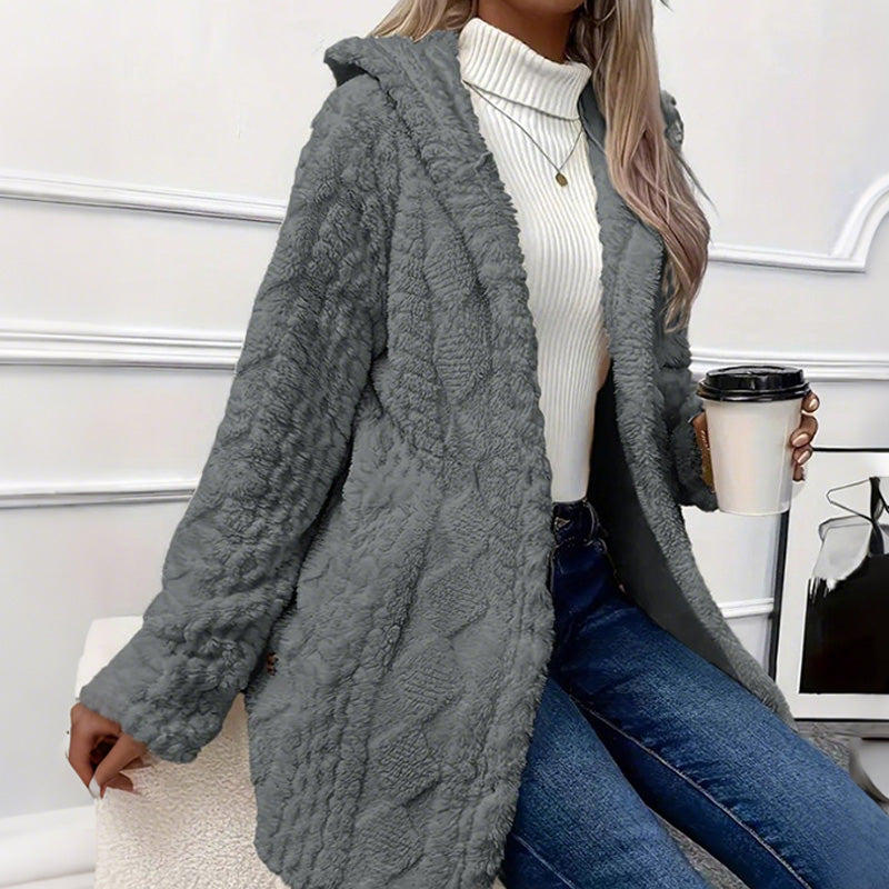 Kapuzenjacke mit Knopfleiste für Damen