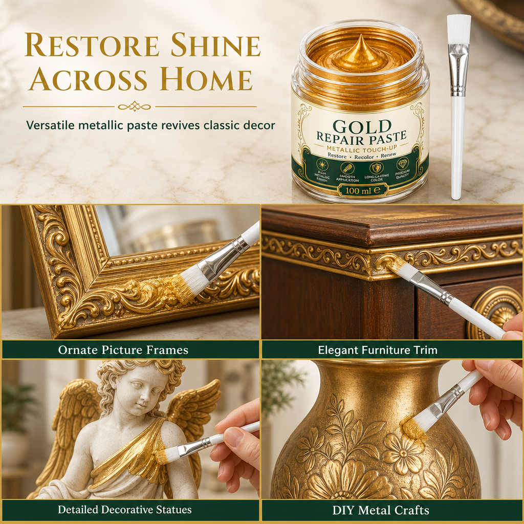 Gold Metallic Refinishing Reparaturpaste mit Pinsel