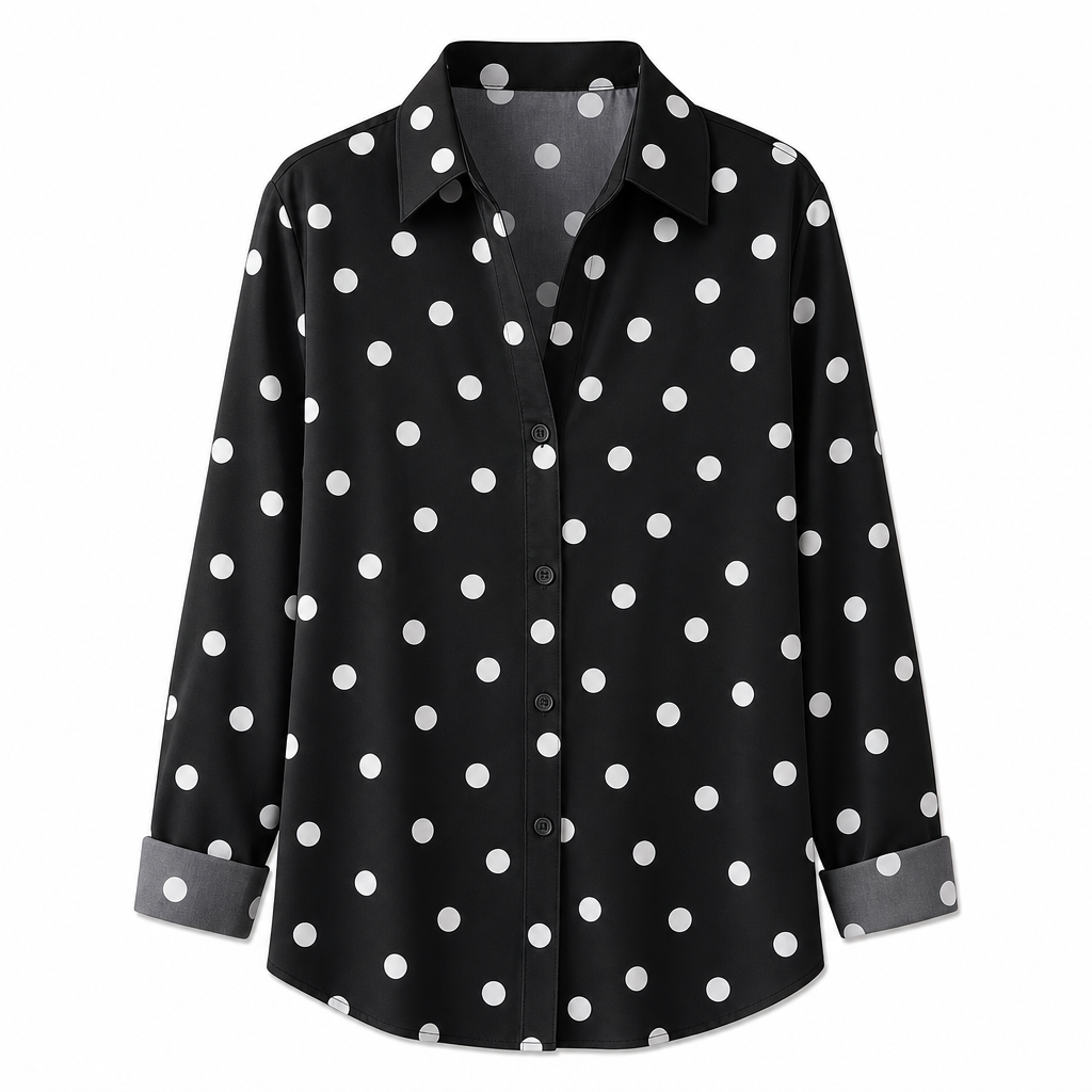 Damen Elegante Casual Langarm Bluse mit Knopfleiste