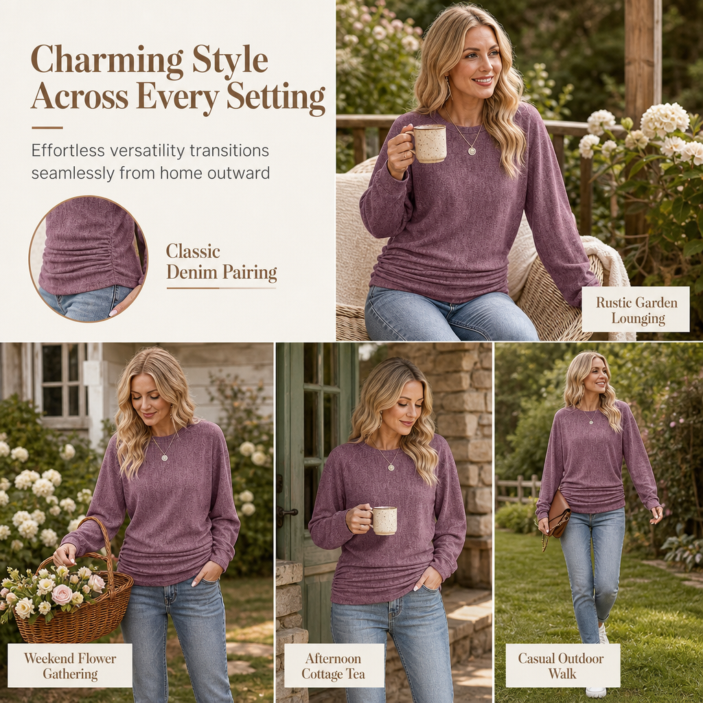 Damen-Strickpullover mit Rundhalsausschnitt – Dehnbar & Formbeständig, Sechs Herbstfarben