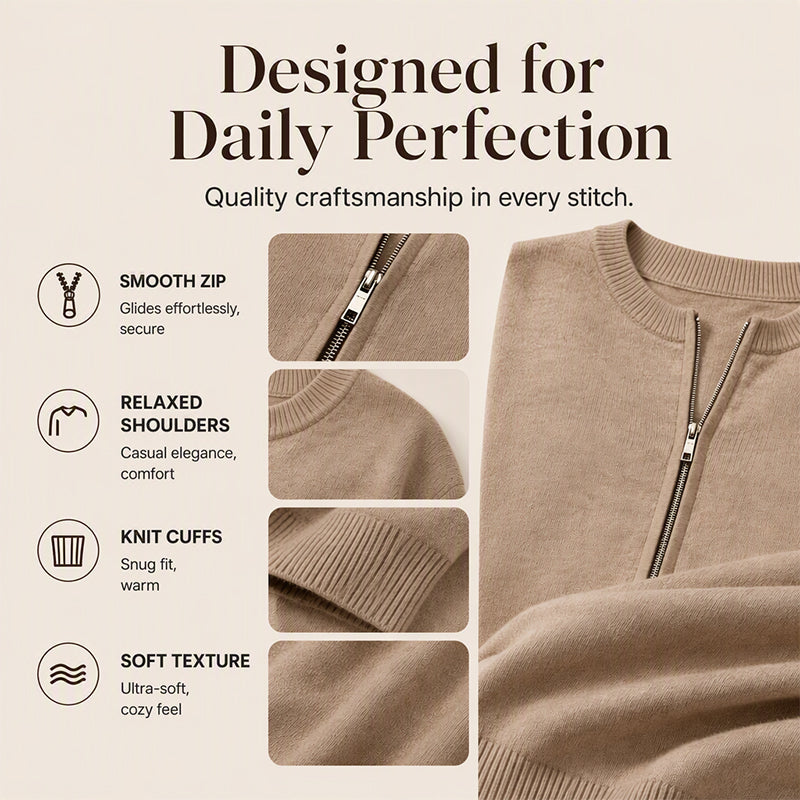 Damen Casual Strickjacke mit Reißverschluss
