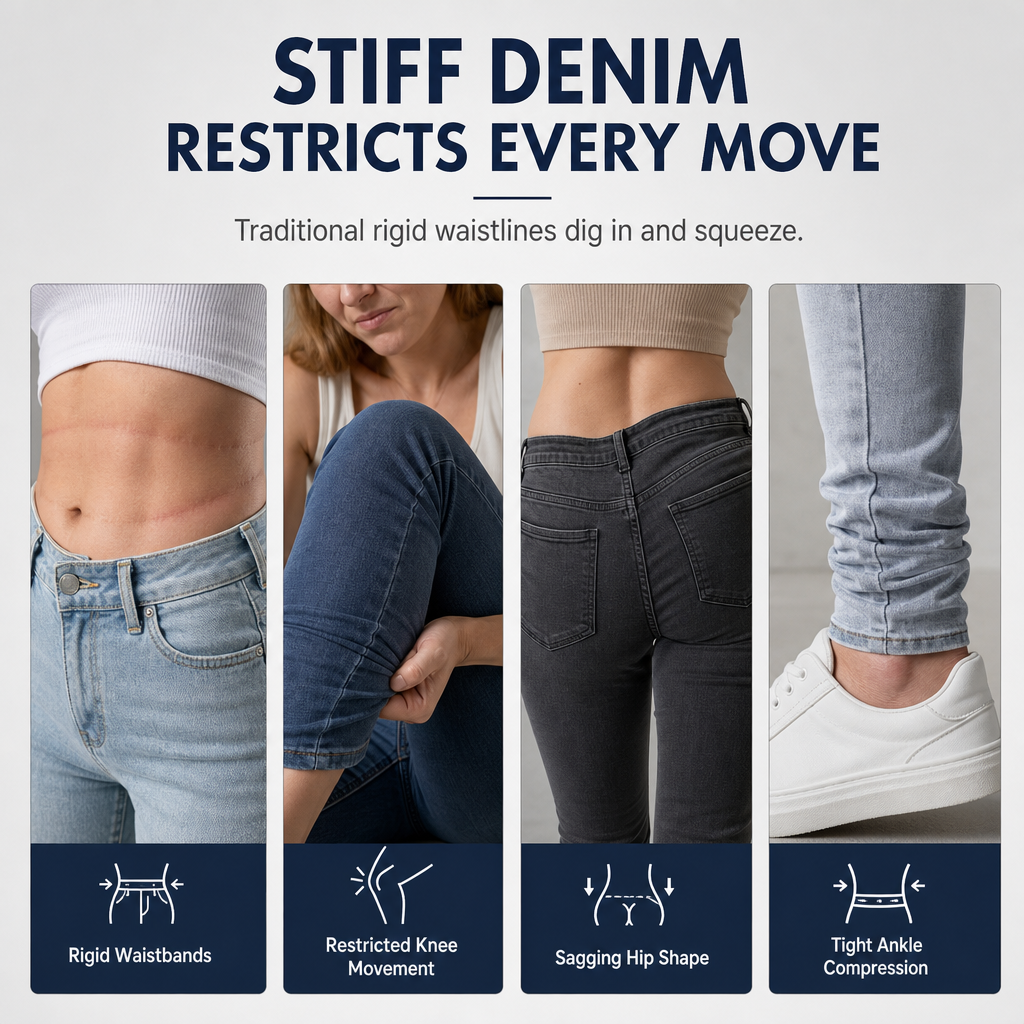 Hochgeschnittene Stretch-Bleistifthose mit schmeichelnder Form