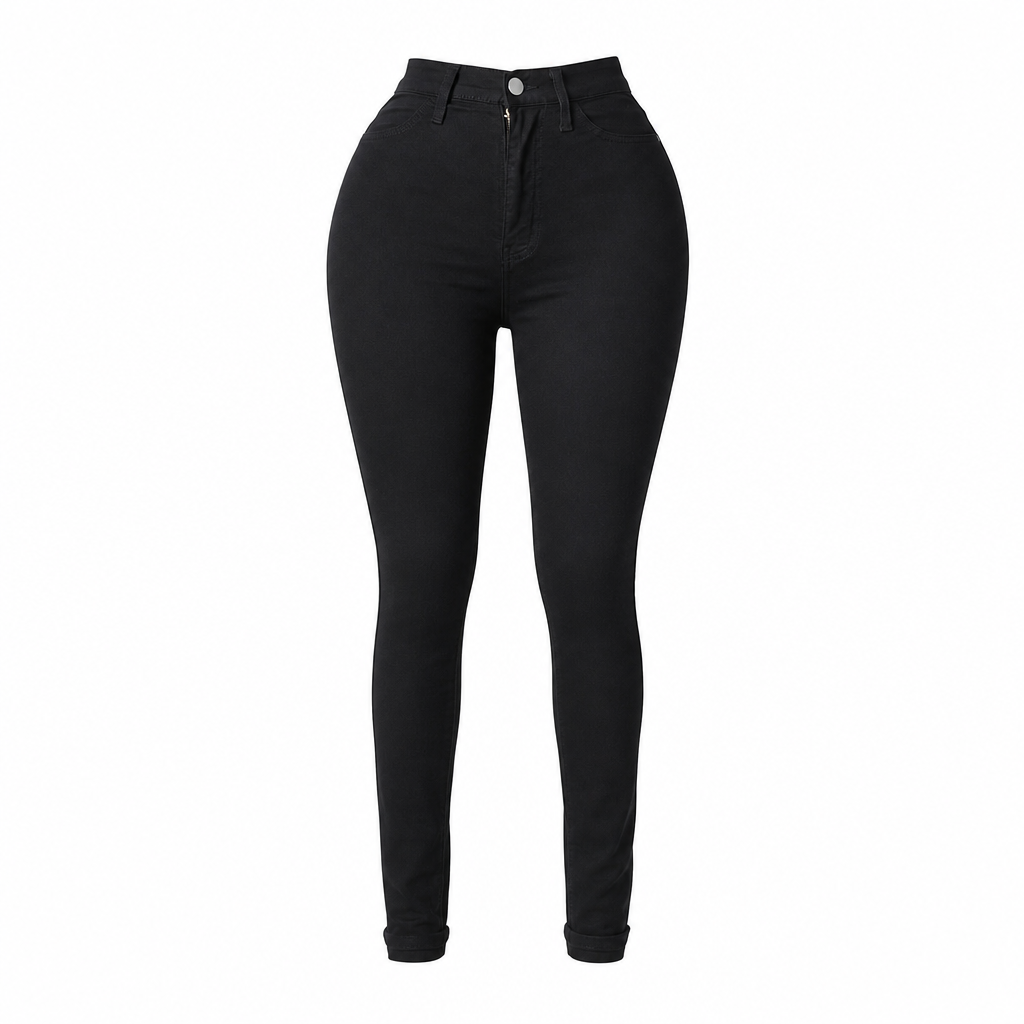 Hochgeschnittene Stretch-Bleistifthose mit schmeichelnder Form