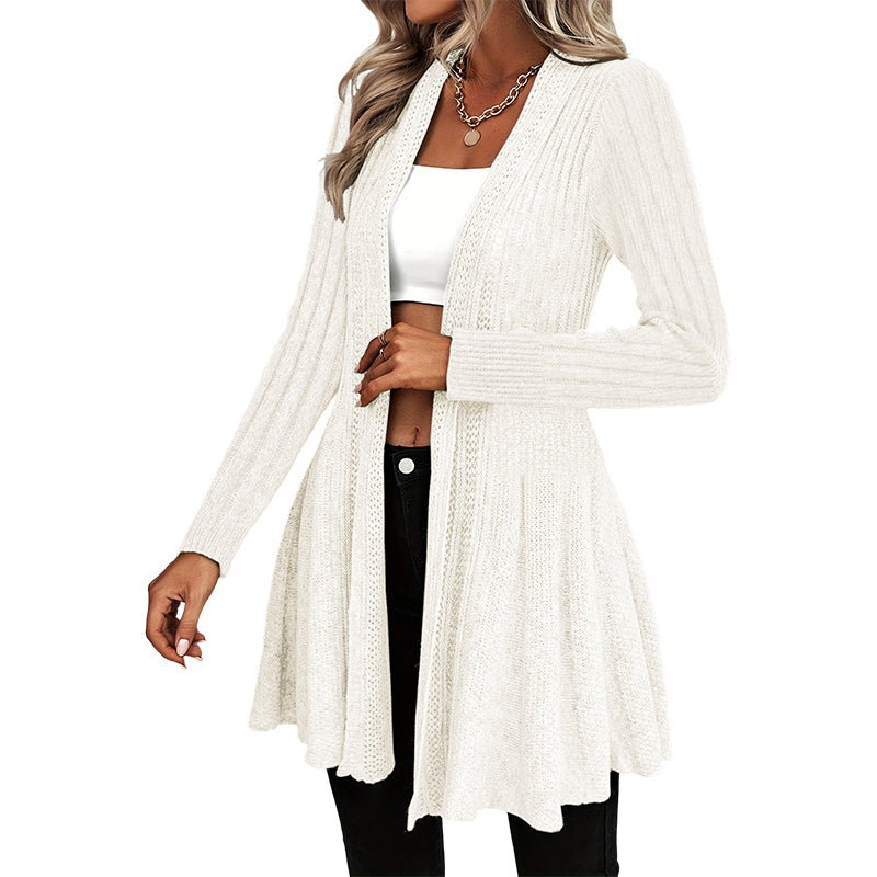 Elegante offene Strickjacke mit Stricktextur – Weich, bequem und vielseitiger Stil für alle Gelegenheiten