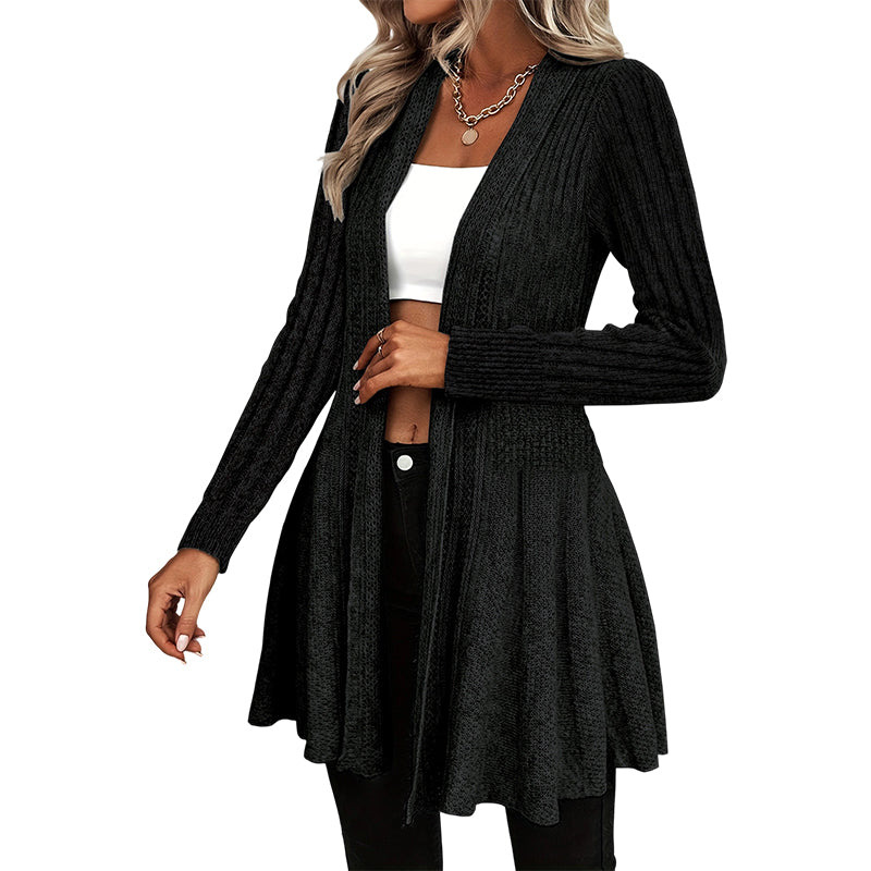 Elegante offene Strickjacke mit Stricktextur – Weich, bequem und vielseitiger Stil für alle Gelegenheiten