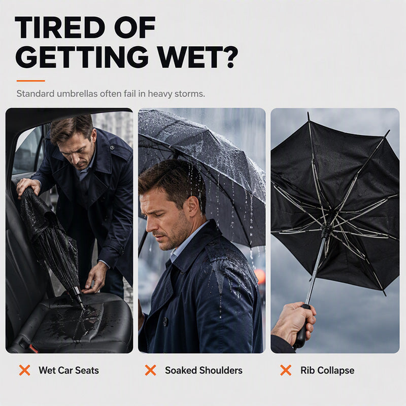 Extra Large Windproof Folding Umbrella – perfekt für die Familie und Pendler