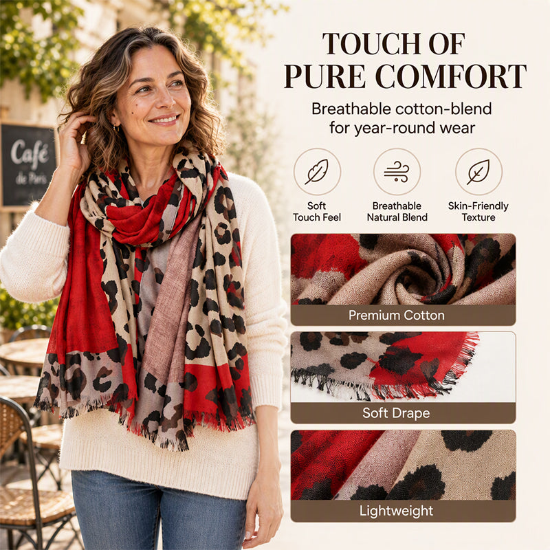Vielseitiger leichter Leoparden-Print Schultertuch Schal