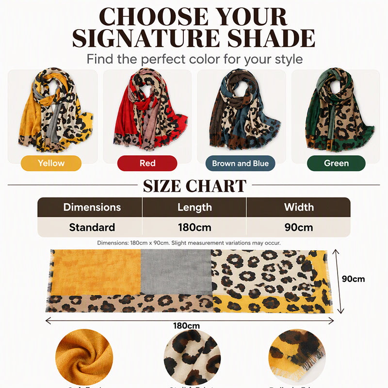 Vielseitiger leichter Leoparden-Print Schultertuch Schal