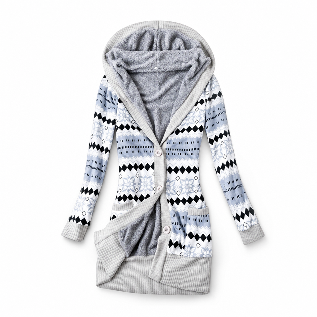 Halblanger Kapuzenpullover für Damen aus Baumwolle