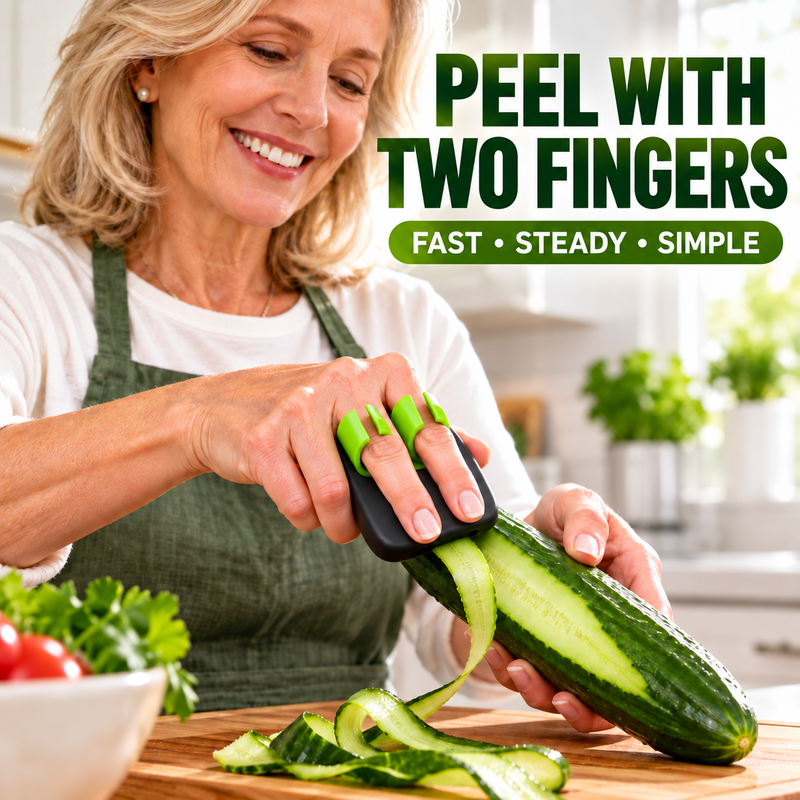 Ergonomischer Obst- und Gemüseschäler für zwei Finger