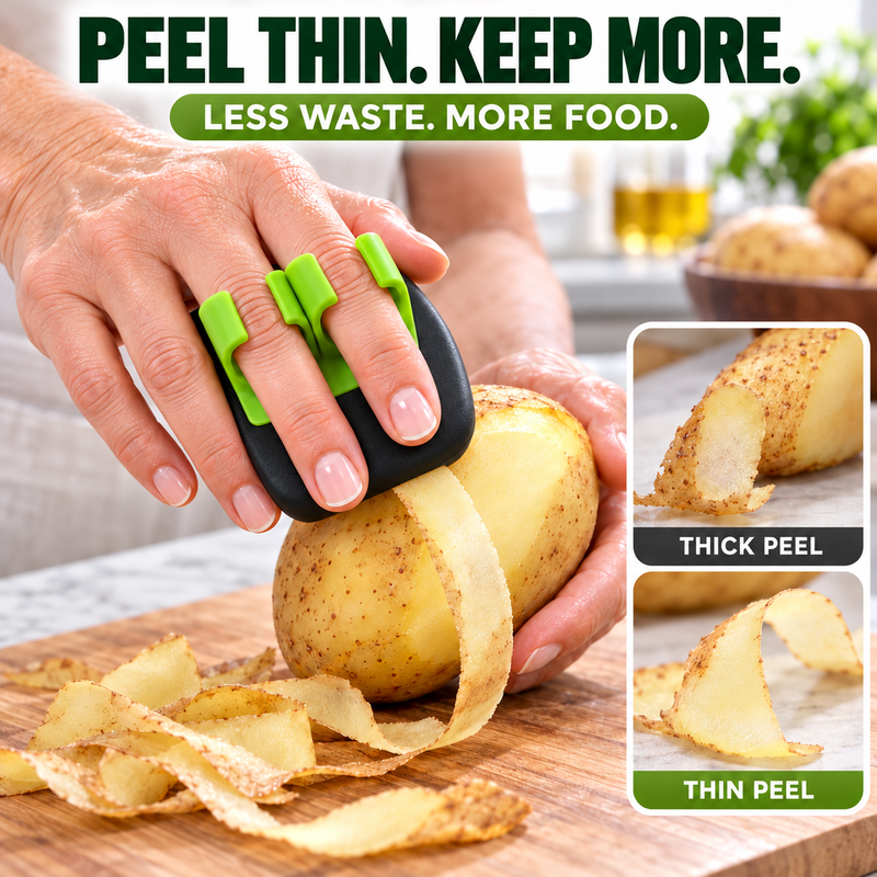 Ergonomischer Obst- und Gemüseschäler für zwei Finger