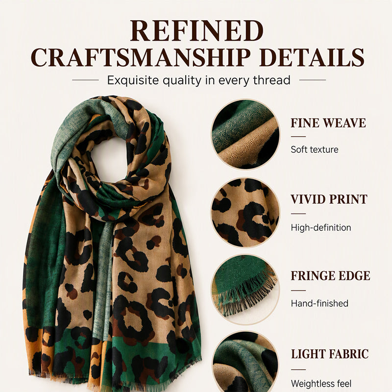 Vielseitiger leichter Leoparden-Print Schal