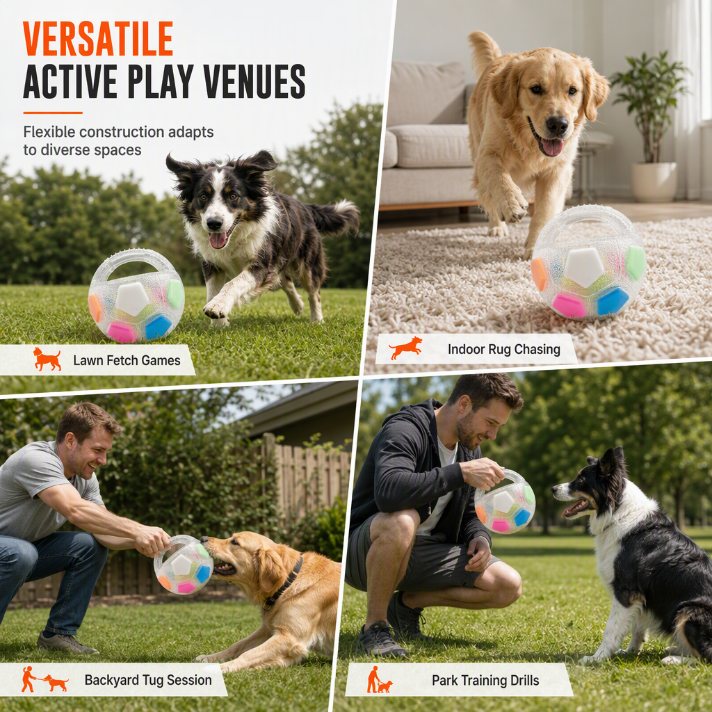 Interaktives Fußball-Hundespielzeug mit Griffnoppen
