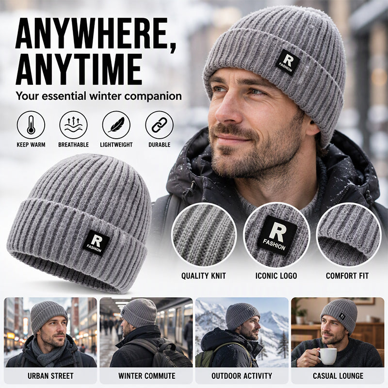 Herren Slouchy Strick Warme Schädelmütze