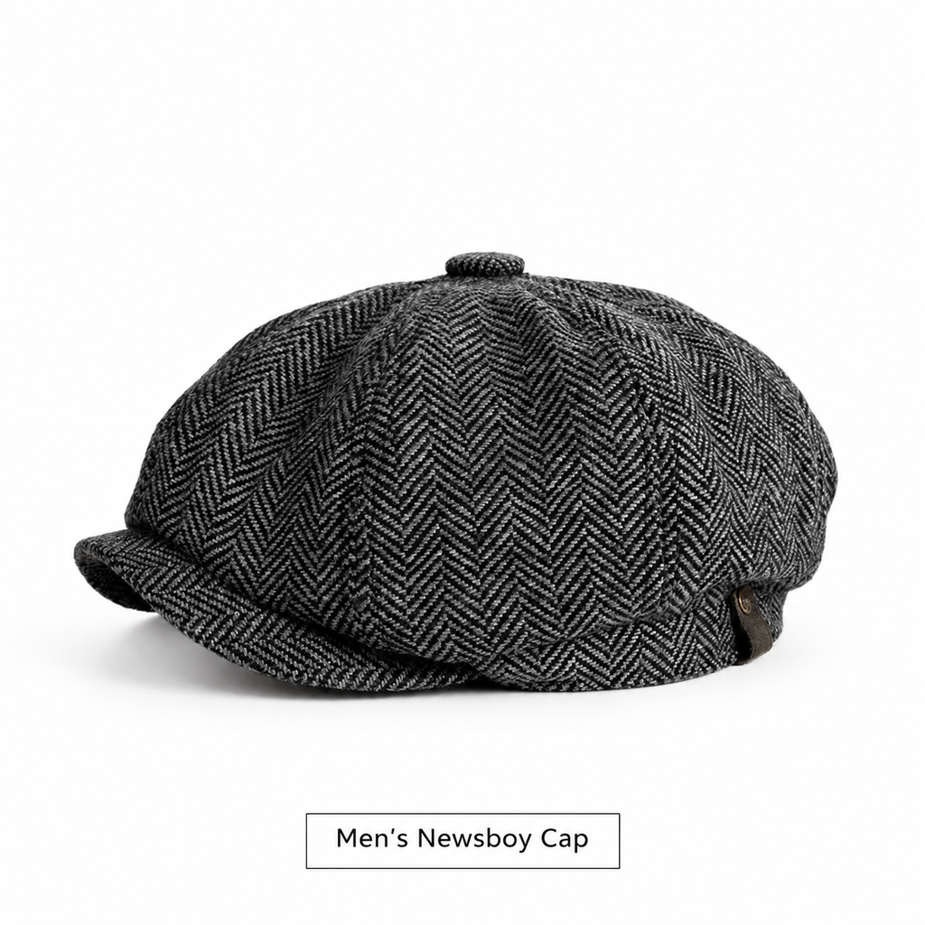 Vintage Newsboy Cap im britischen Stil für Männer und Frauen Klassische lässige flache achteckige Baskenmütze