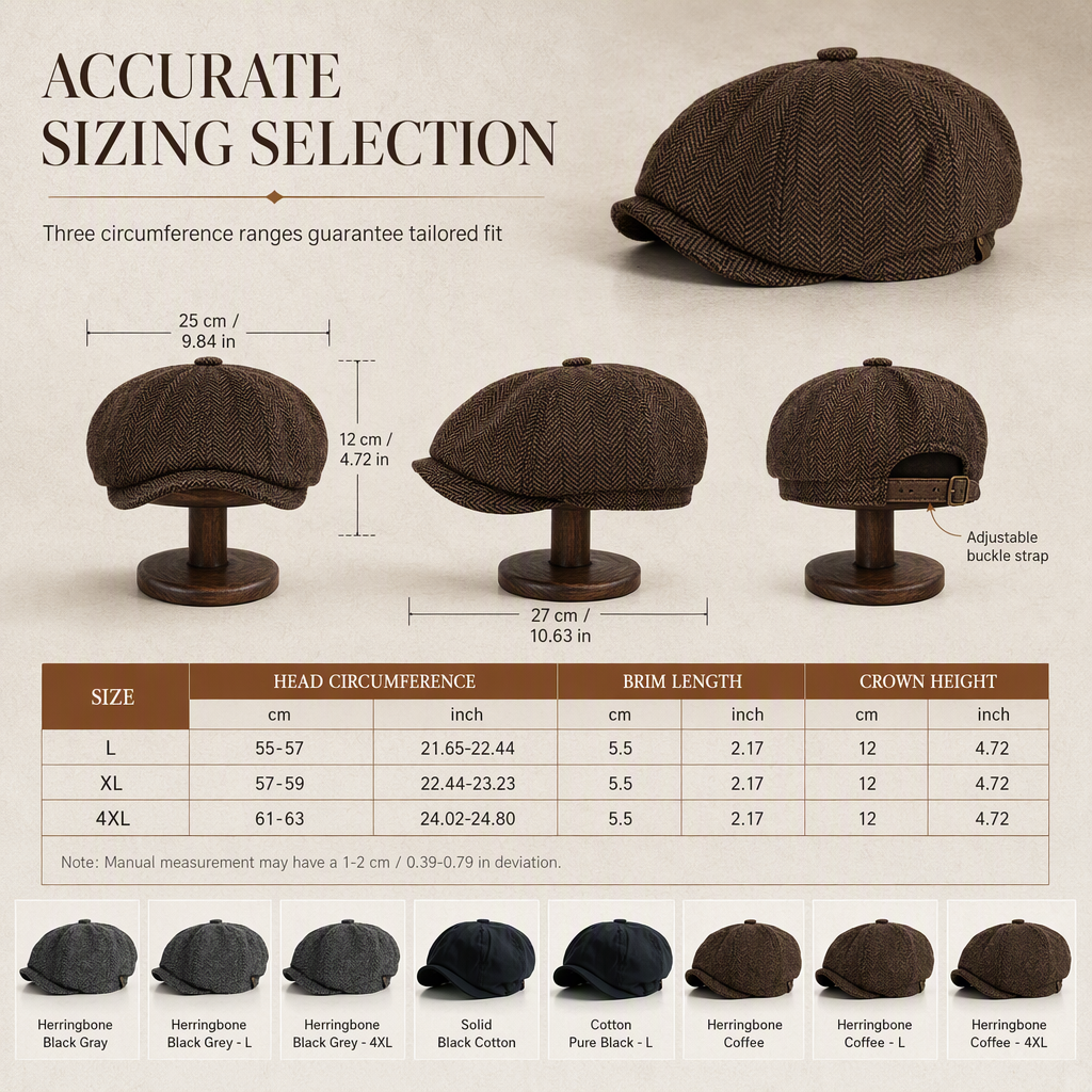 Vintage Newsboy Cap im britischen Stil für Männer und Frauen Klassische lässige flache achteckige Baskenmütze