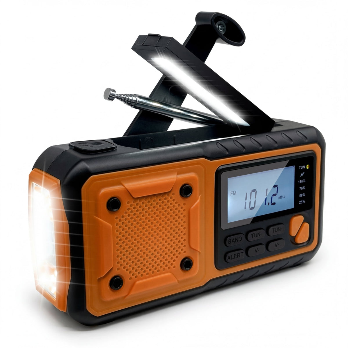 4000mAh Solar-Notfallradio mit Handkurbel – AM/FM Wetterradio, LED-Leselampe und Handy-Ladegerät
