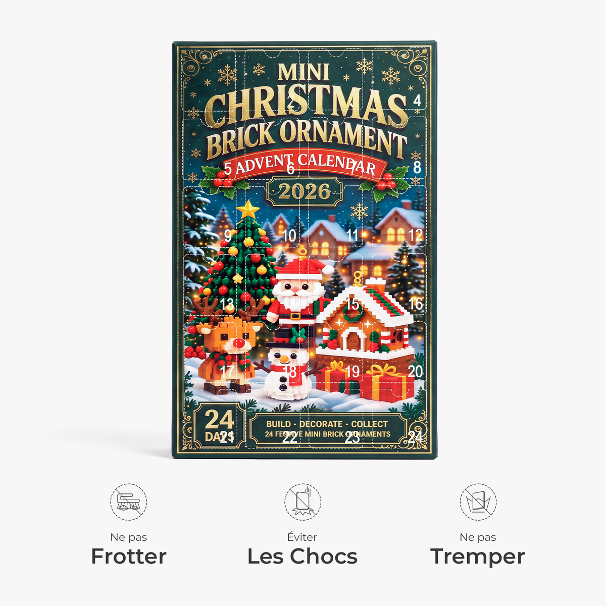 Weihnachts-Adventskalender mit Mini-Ornamenten aus Steinen