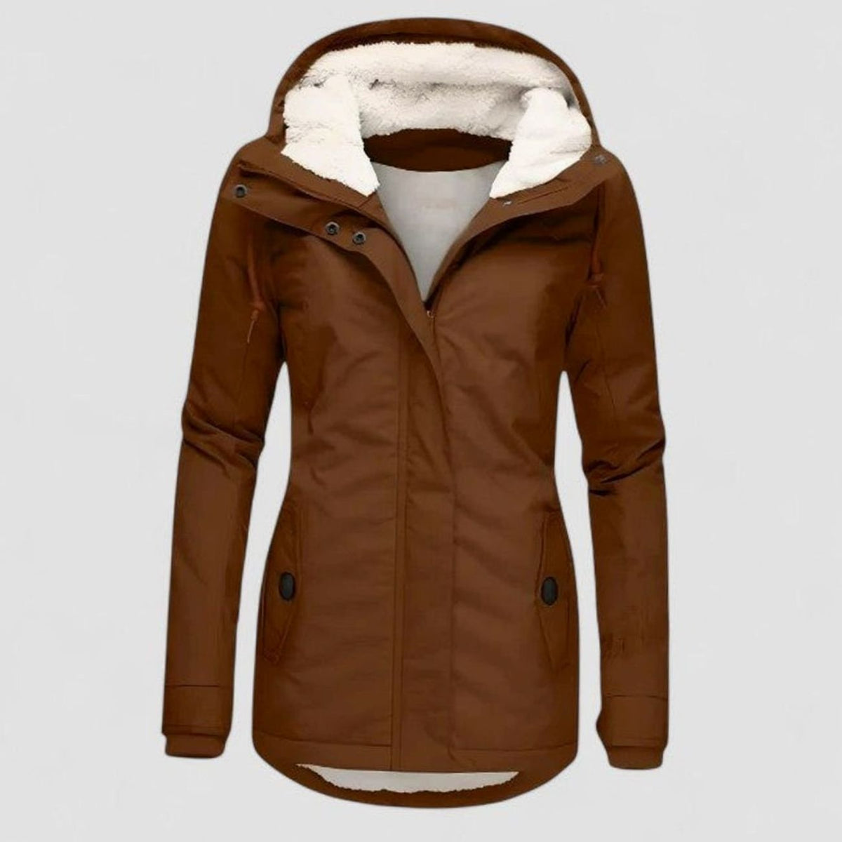 Damen Winterjacke mit Fleece-Futter und Kapuze – Wasserdicht