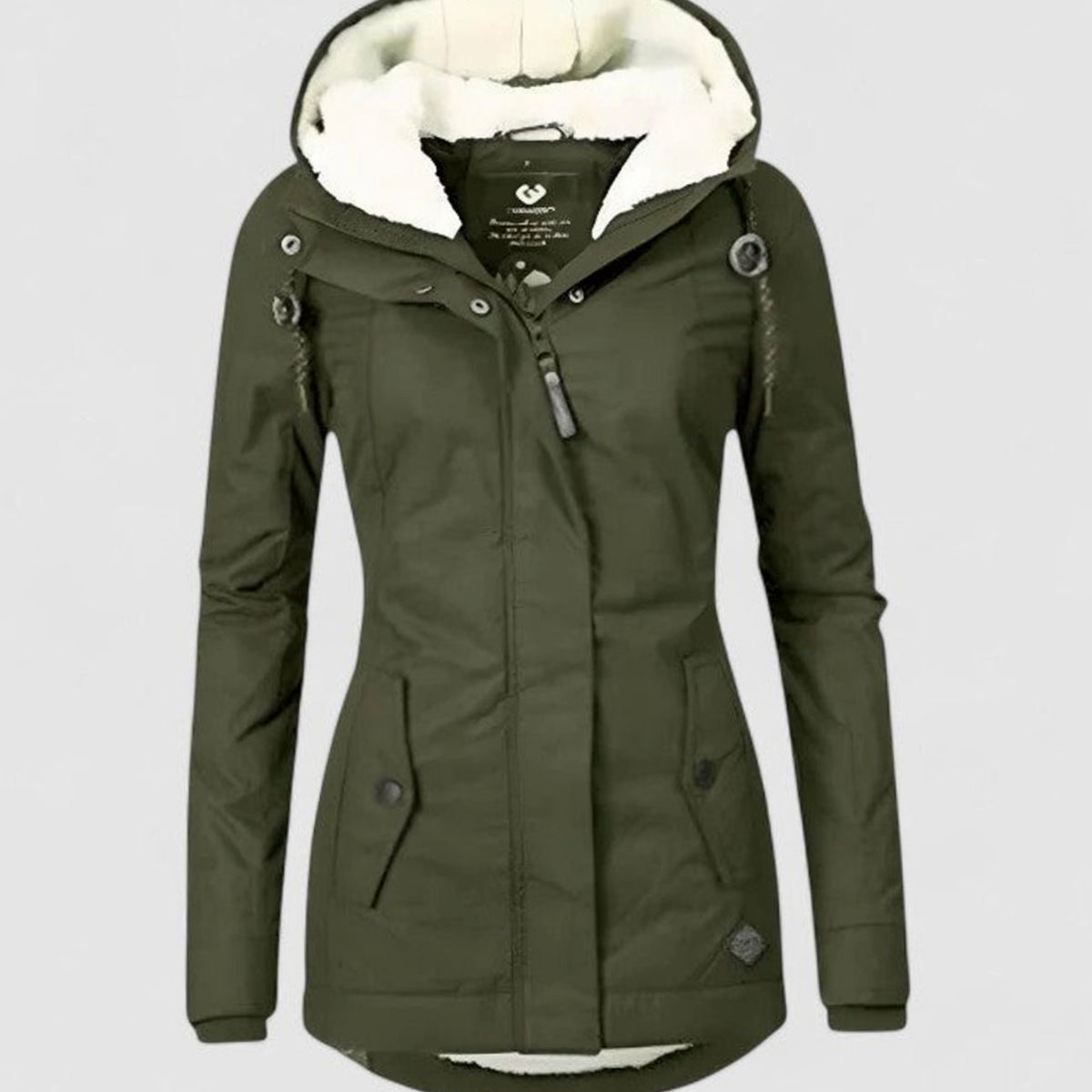 Damen Winterjacke mit Fleece-Futter und Kapuze – Wasserdicht