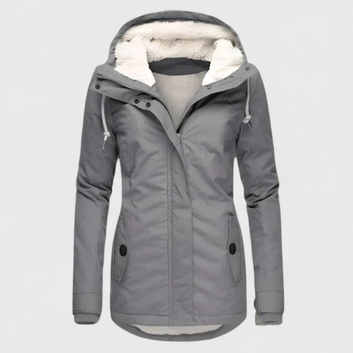 Damen Winterjacke mit Fleece-Futter und Kapuze – Wasserdicht