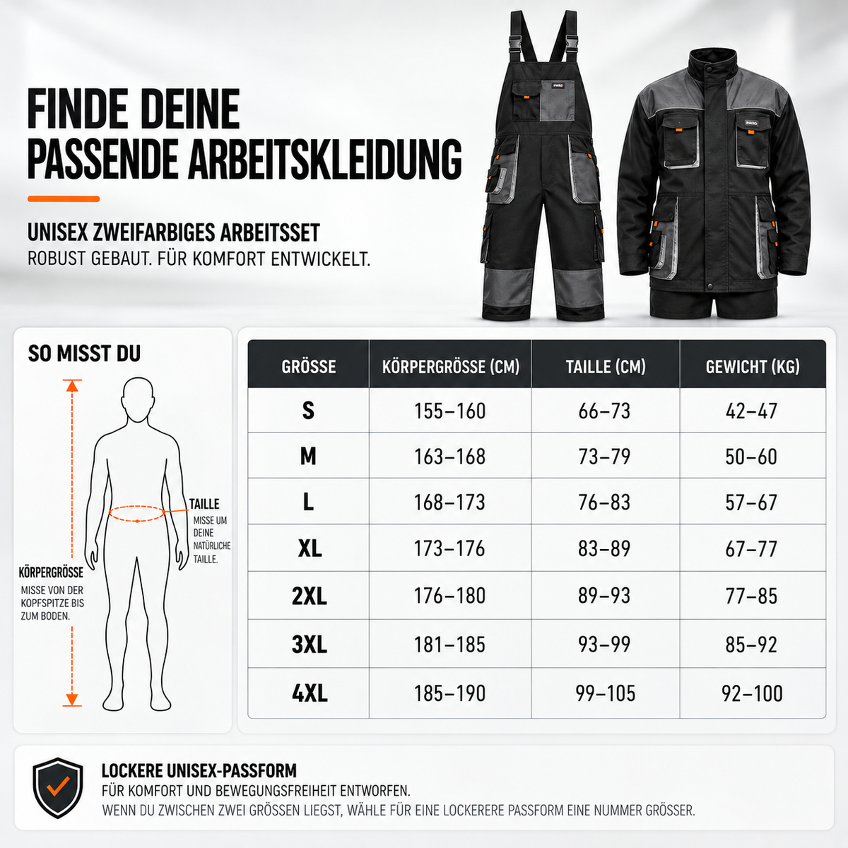 Nordspur | Gruvtek Multi-Pocket-Latzhosen-Arbeitsanzug