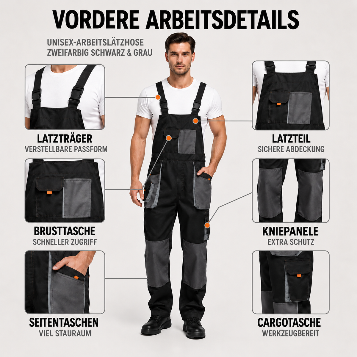 Nordspur | Gruvtek Multi-Pocket-Latzhosen-Arbeitsanzug