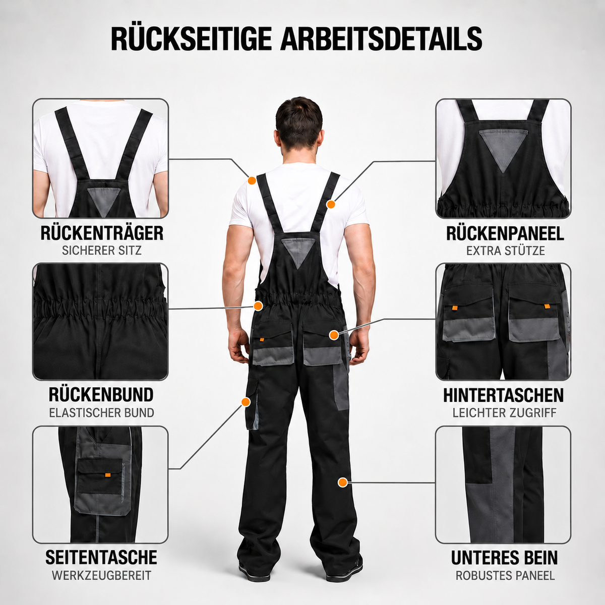 Nordspur | Gruvtek Multi-Pocket-Latzhosen-Arbeitsanzug