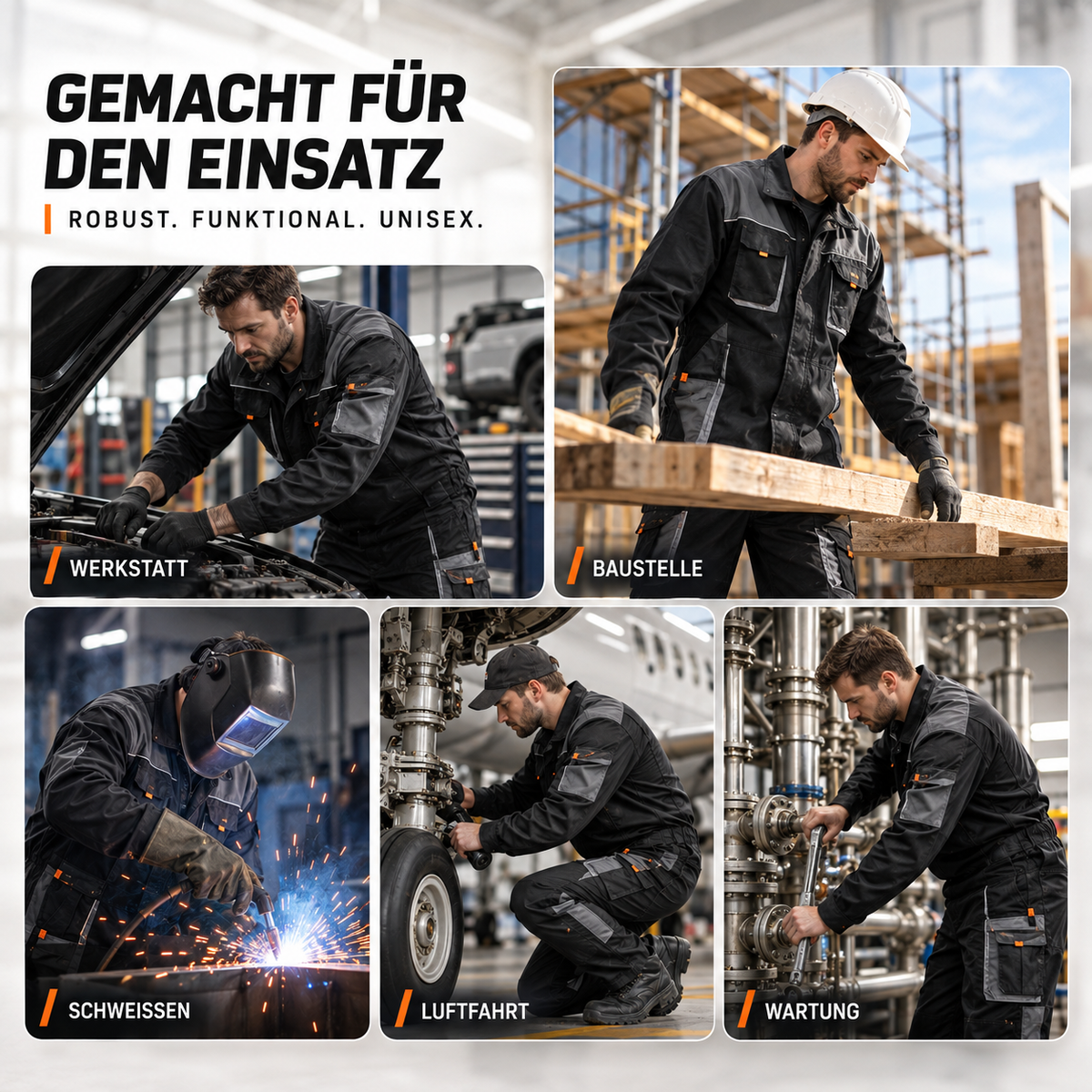 Nordspur | Gruvtek Multi-Pocket-Latzhosen-Arbeitsanzug