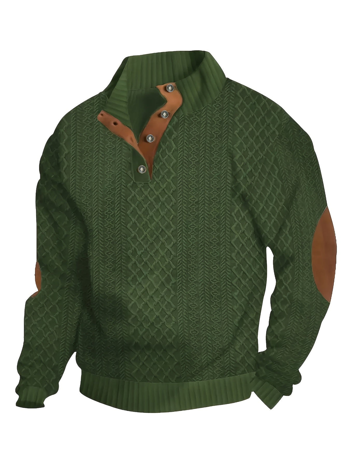 Pullover mit Stehkragen und Knopfleiste im Henley-Stil