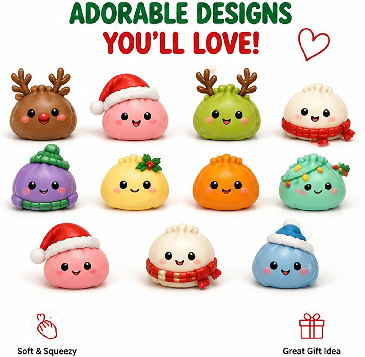 Adventskalender mit 24 Squishy-Überraschungen für Kinder