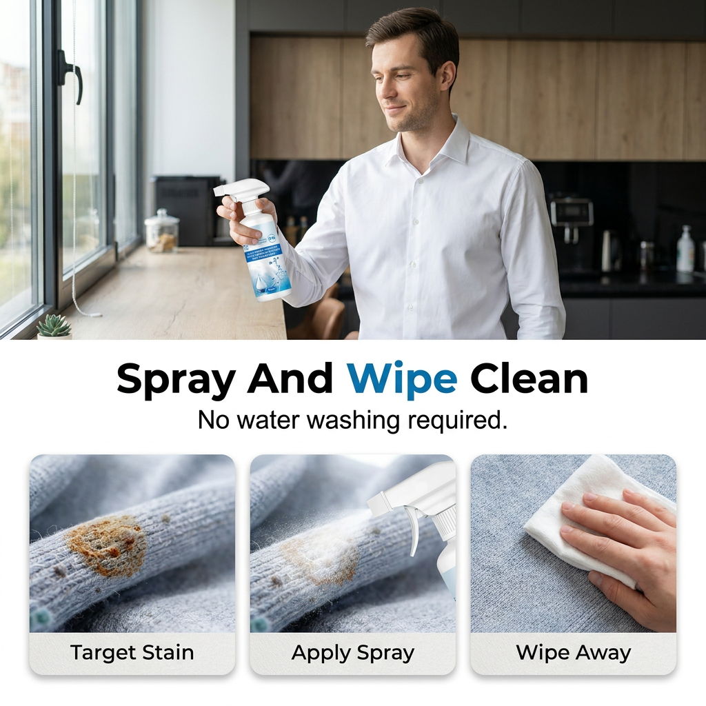 Nichtionisches Wäsche-Emulgier-Spray Fleckenvorbehandlungsspray für Kleidung Sanfter Fleckenentferner Wäschehilfe