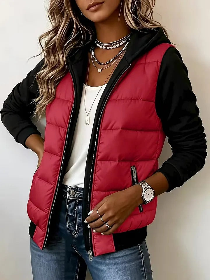 Damen Kapuzenjacke mit Farbblockdesign