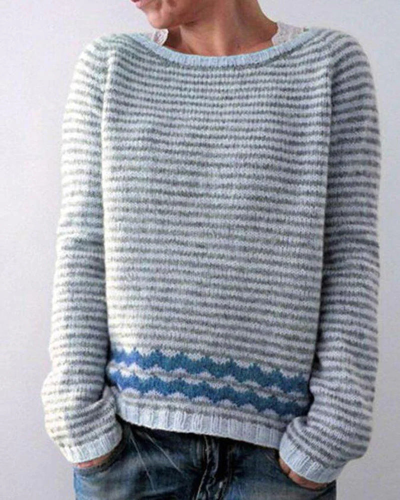 Skandinavischer Pullover - weicher grauer norwegischer Damenpulli