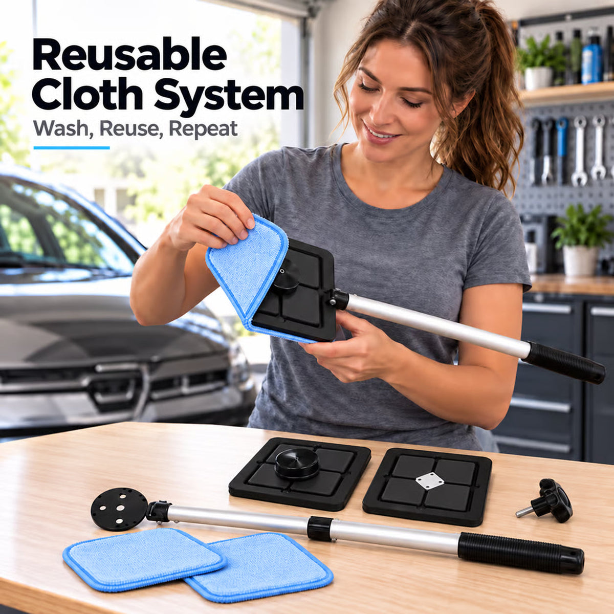 Magnetischer Autoscheibenreiniger mit doppelseitigem Magnet