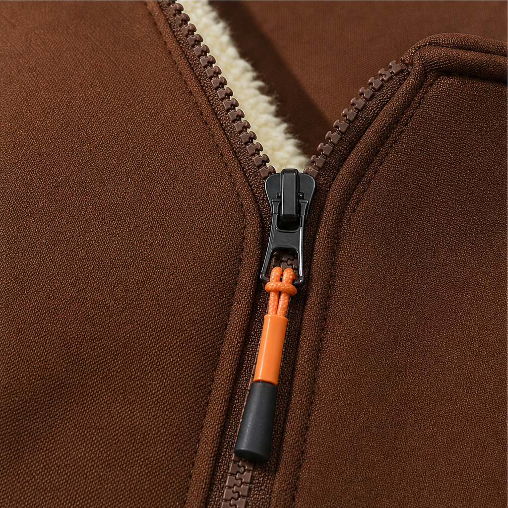 Unisex Fleece-gefütterte Winterweste, Durchgehender Reißverschluss Stehkragen Gilet mit Reißverschlusstaschen