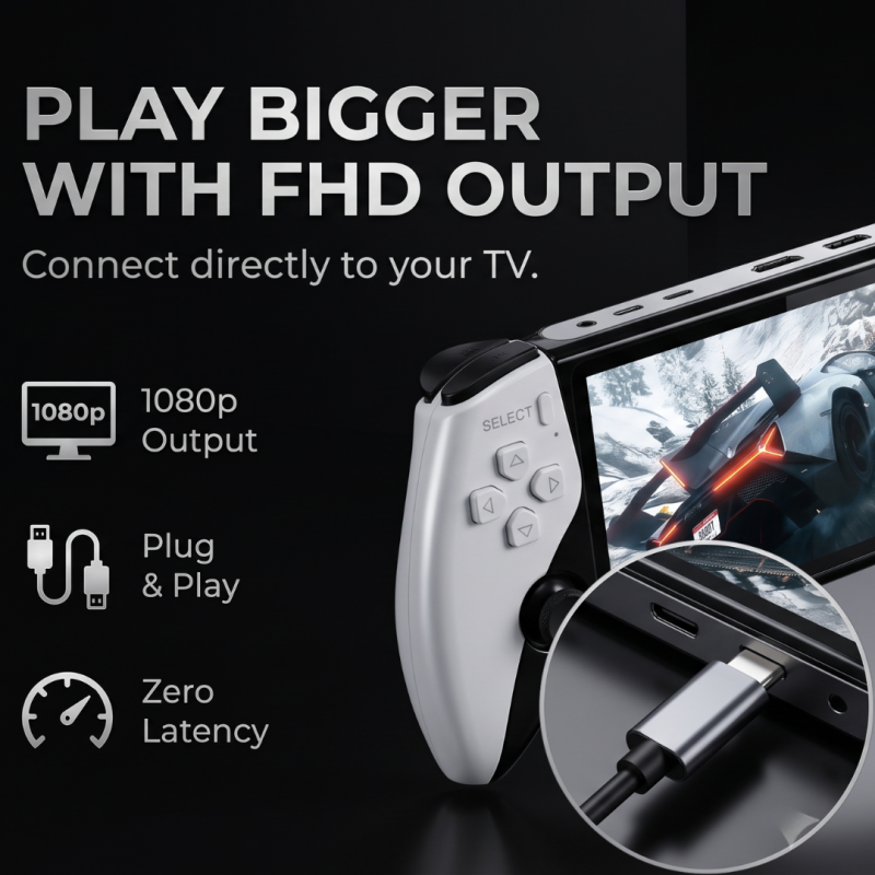 Retro Handheld-Spielekonsole mit HD 5-Zoll IPS-Bildschirm über 20.000 Spiele